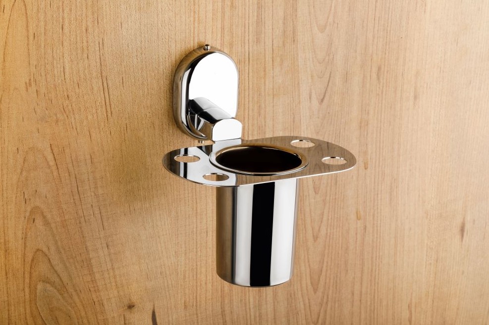Merlin MC-105 Tumbler Holder Bathroom Accessory for Home, Hotel and Apartment Washrooms, Elegant and Practical Holder for Daily Bathroom Use, Counter Organization, Decor and Value